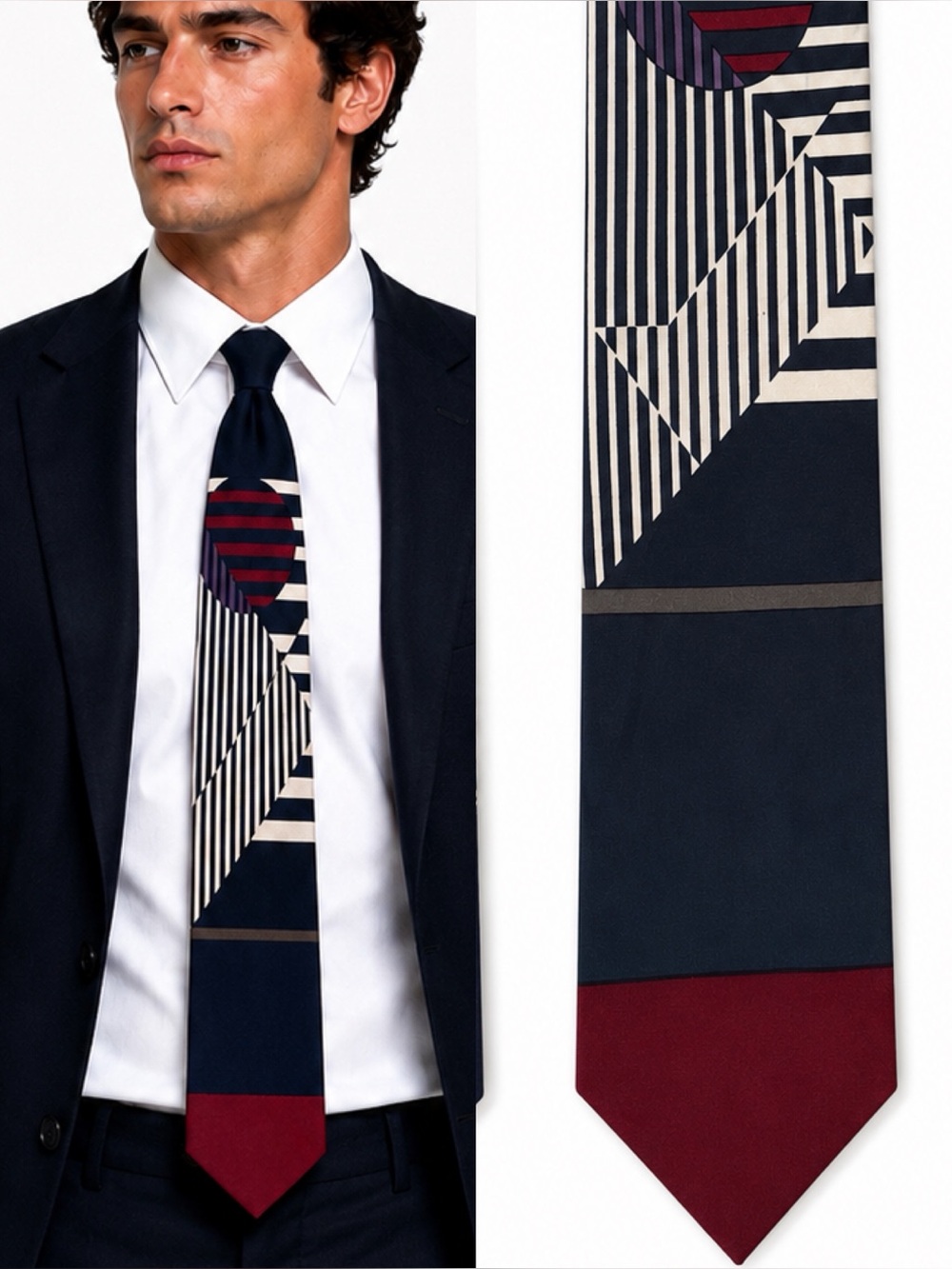 Three neckties. Oscar de la Renta, Oleg Cassini, Tango vintage ties.